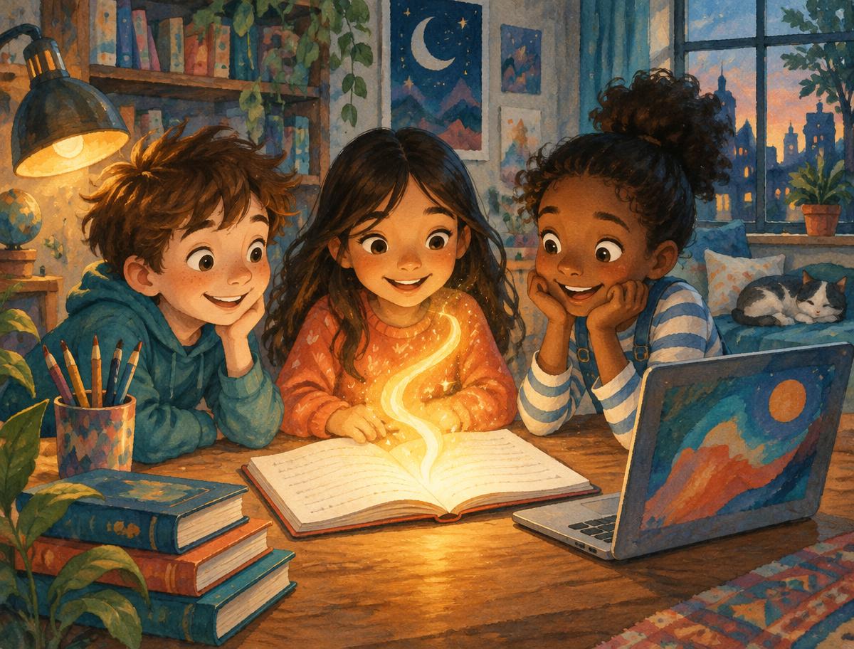 Niños descubriendo una chispa de aprendizaje